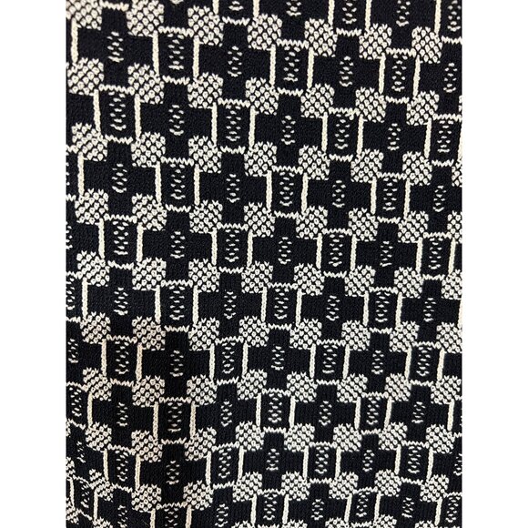 St. John Black & White Geometric Knit Zip-Up Jacket - Picture 2 of 10